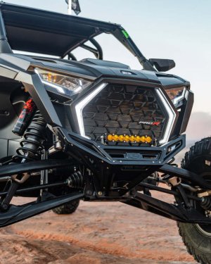 Polaris Turbo R Bumper - Front - Elektric Off Road - Billet Front Winch - Anodized Black - `22-`25